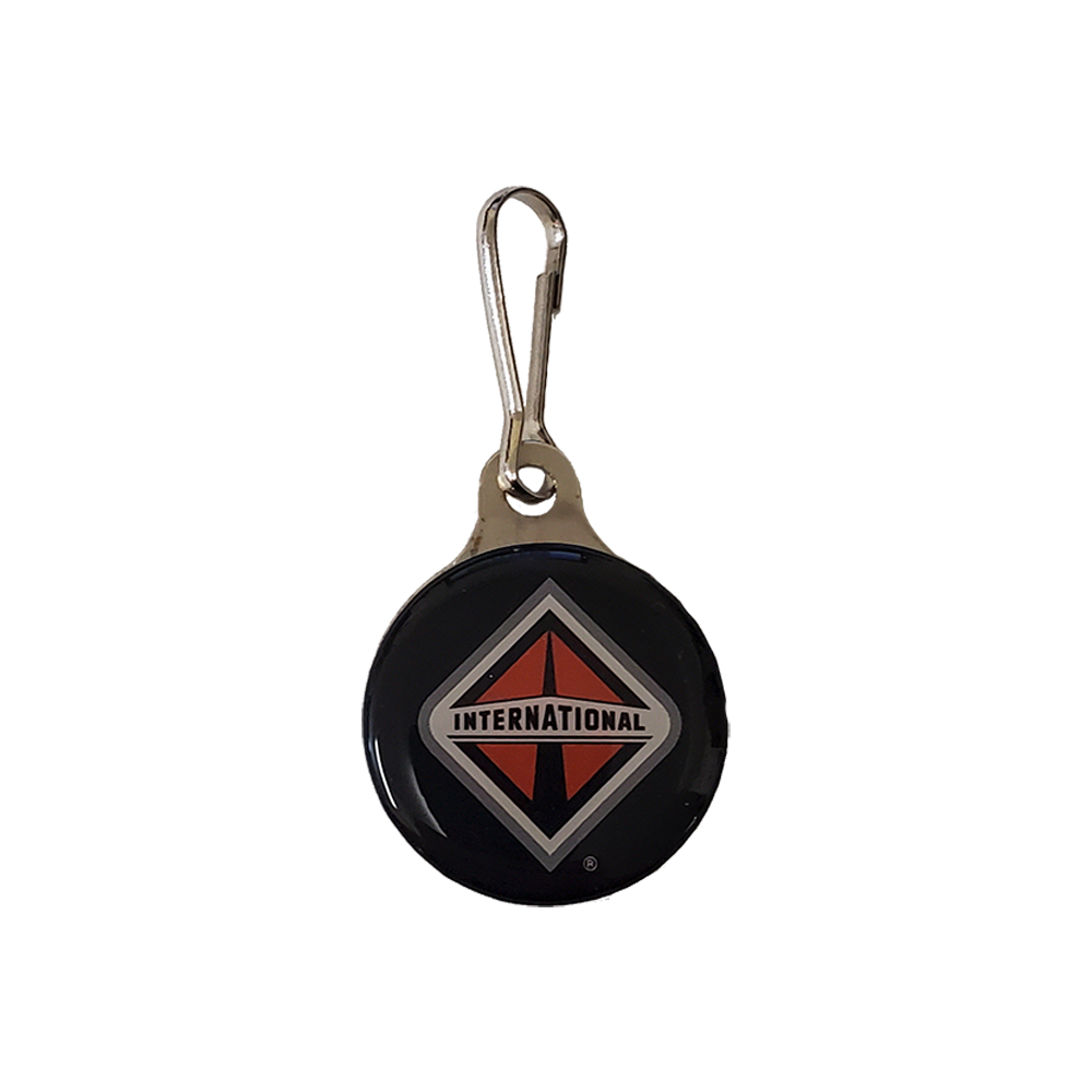 Zipper Pull Charms / Tag with double sided imprint of 1-1/8" round and metal back