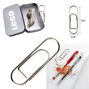 Silver Jumbo Paper Clips Pen Holder In Tin Box 2