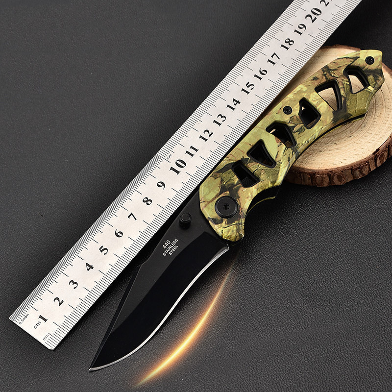 Camouflage Stainless Steel Folding Pocket Knife 2