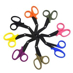 Ergonomic Emergency Medical Scissors Curved Stainless Steel Serrated Blades 19