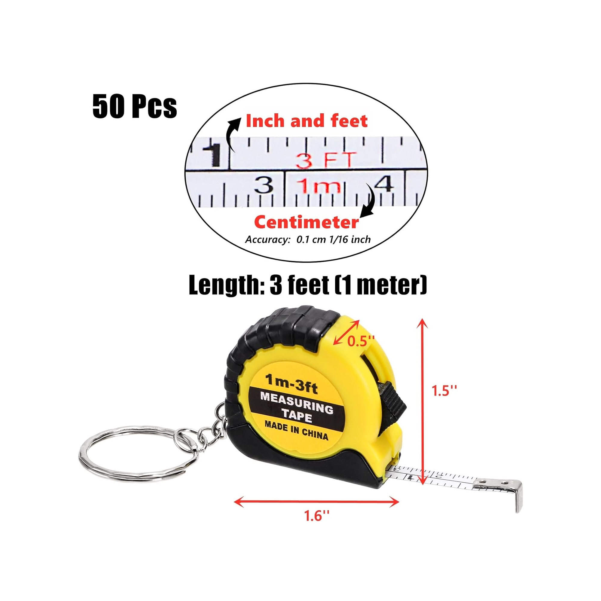 Mini Tape Measure Keychain 1