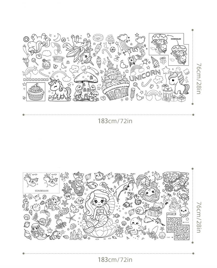 Custom Coloring Poster/Tablecloth-Christmas Crafts for Kids 15