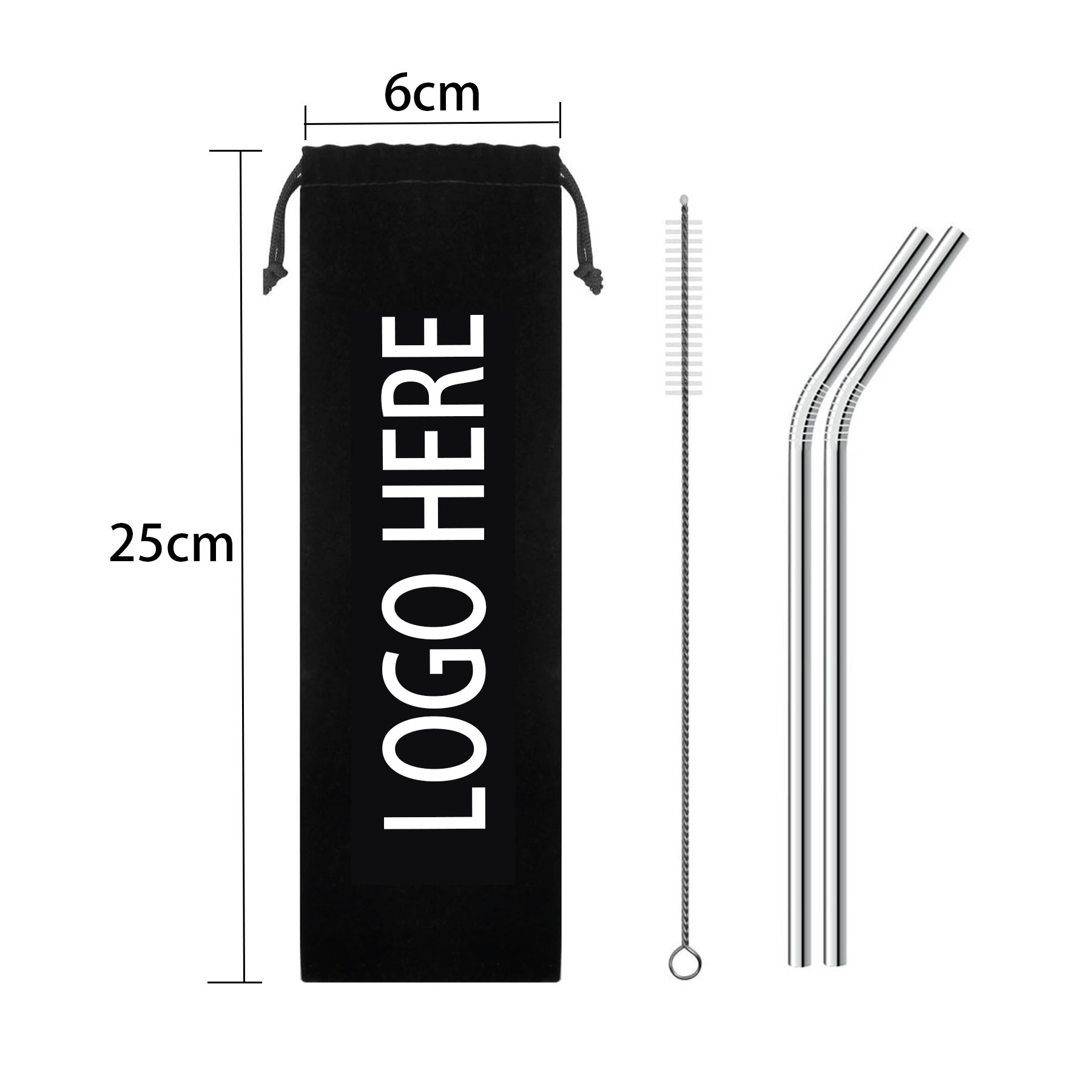 304 Stainless Steel Straws Set/Brush/Pocket 2