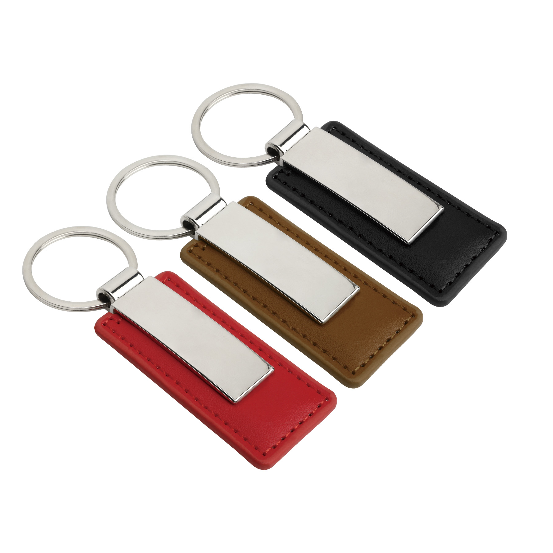 Metal Keychain With PU Leather 1
