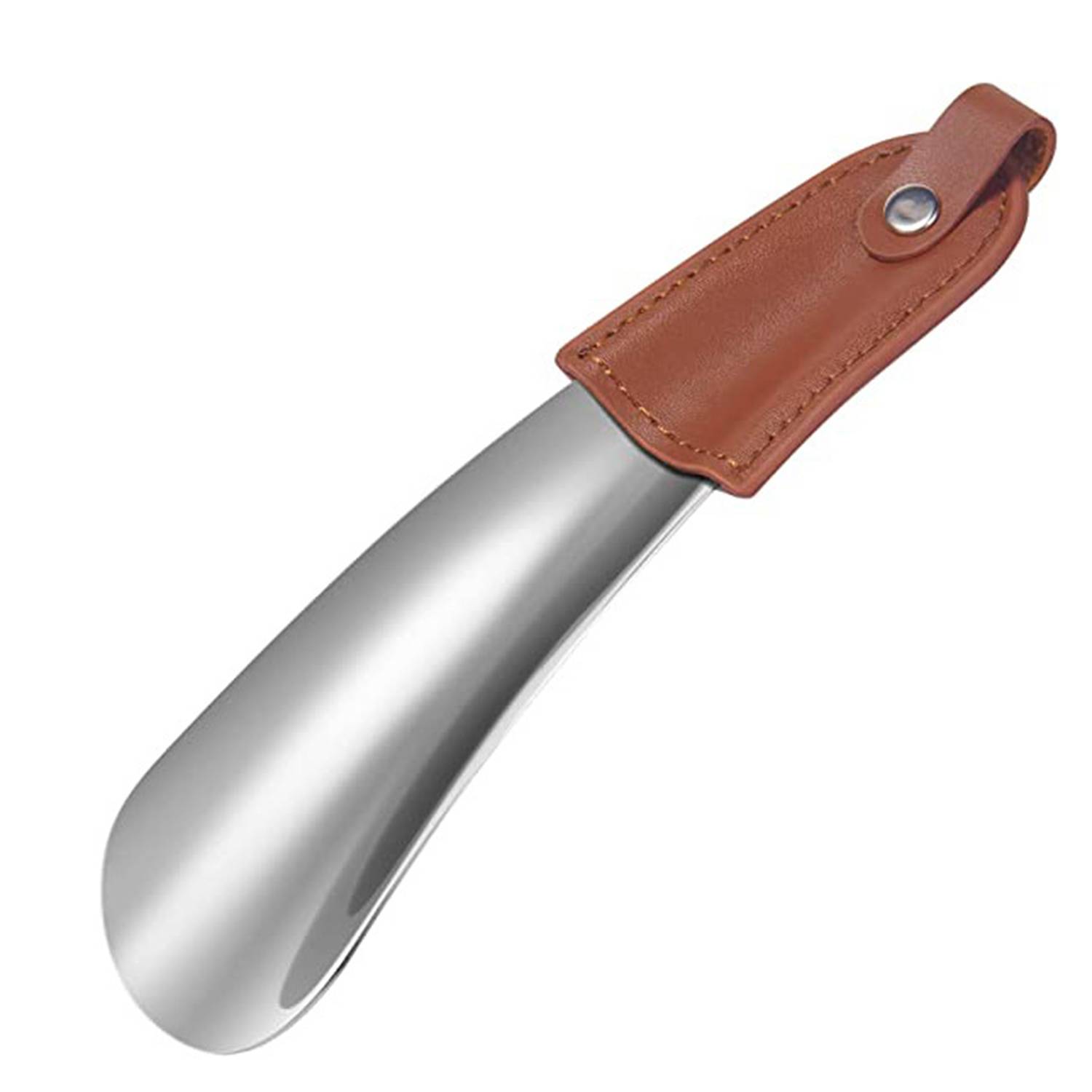 Stainless Steel Shoe Horn With Leather Cover 2