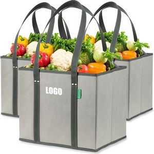 Heavy Duty Reusable Shopping Bags With Box Shape to Stand Up 5