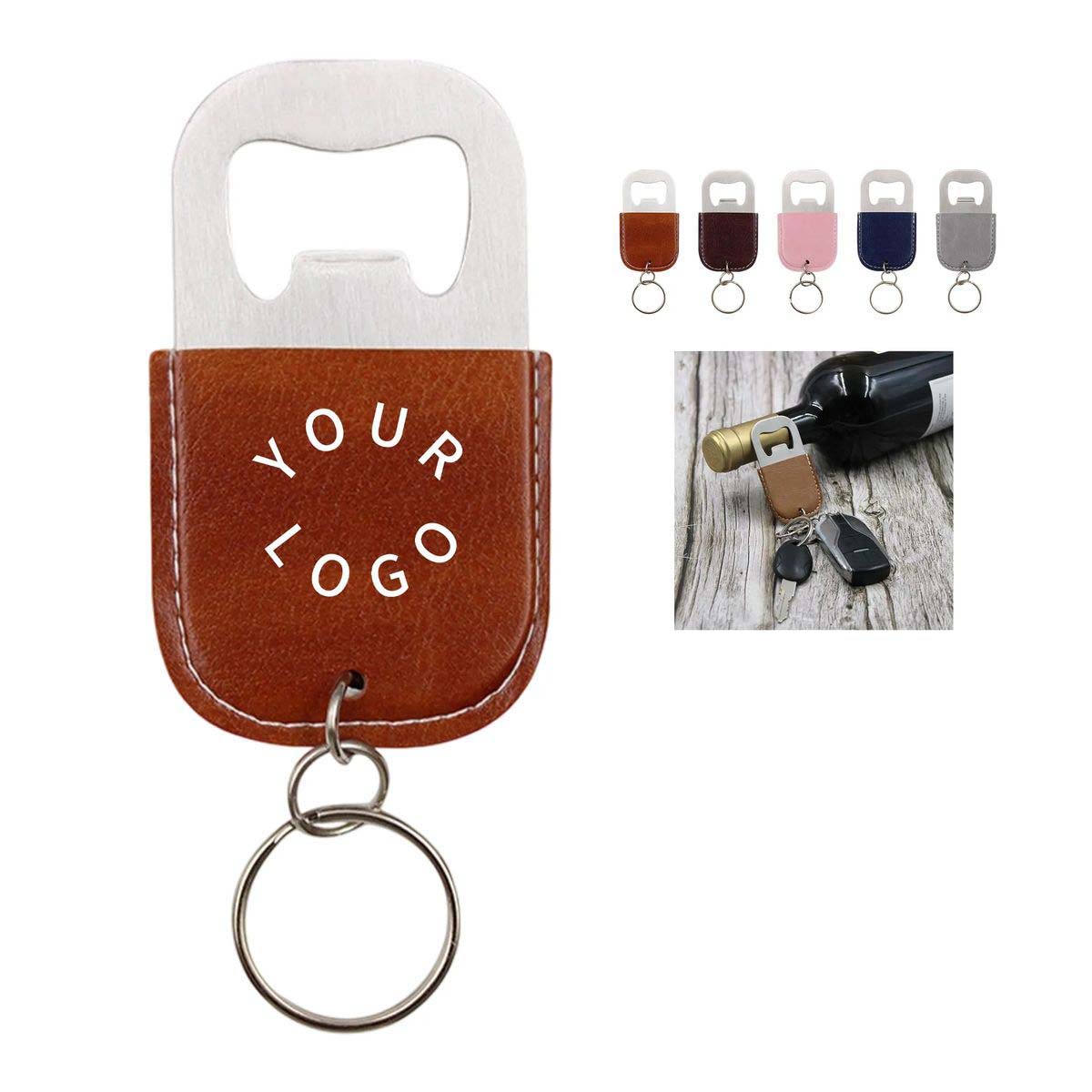 Stylish Stainless Steel Bottle Opener with PU Leather Grip 4