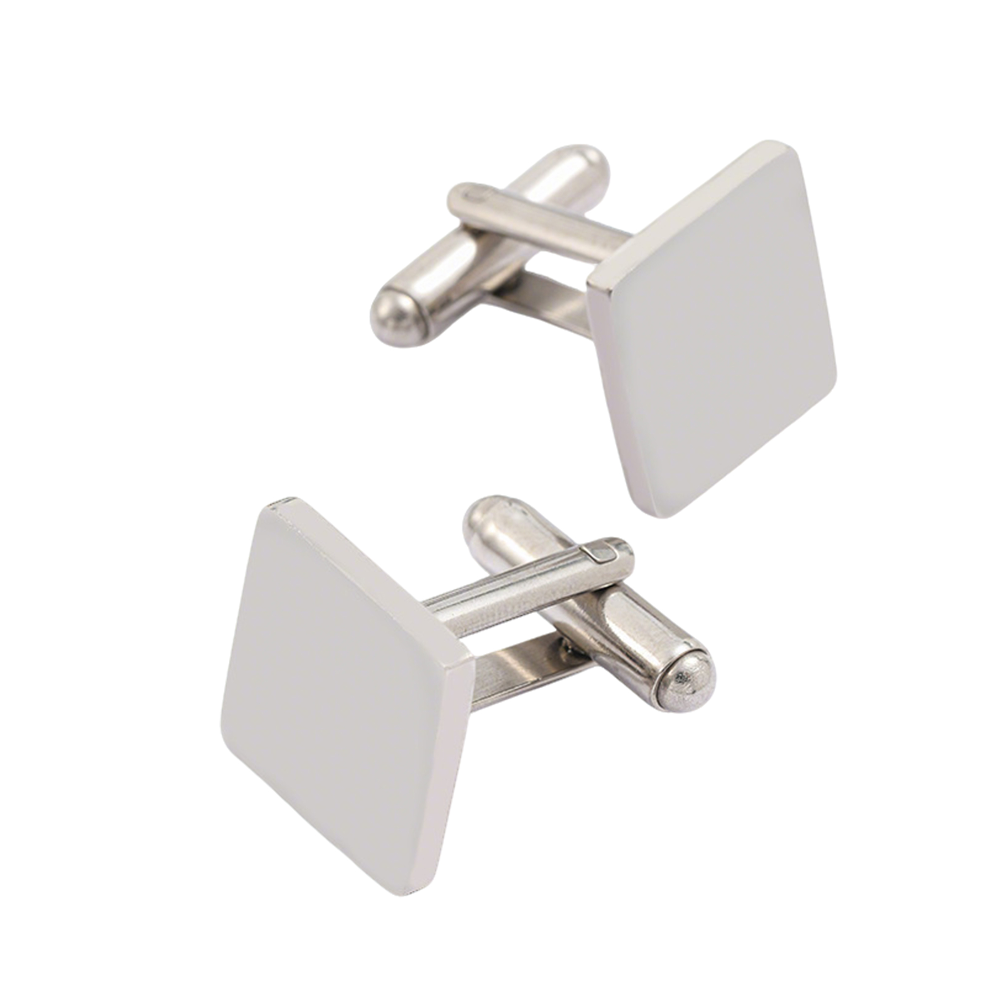 Stainless Steel Dress Cuff Link 0.6" Square Face 7