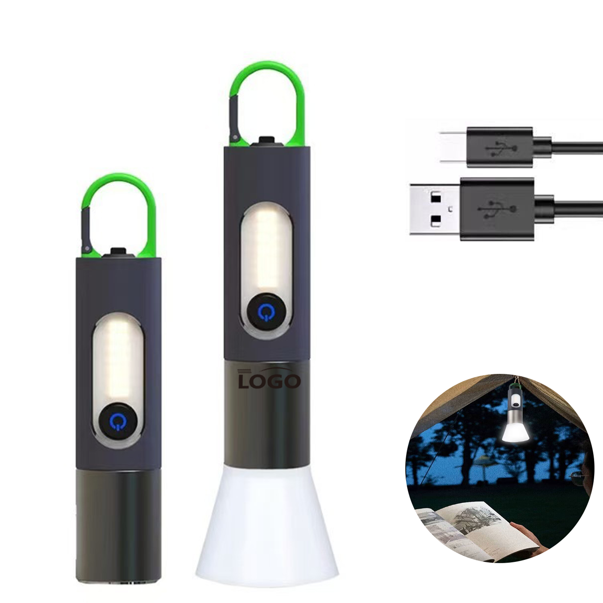 Zoomable Flashlight - 4 Modes, USB Rechargeable 1