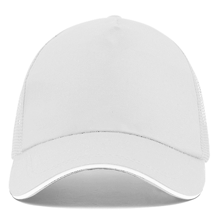 Stock Poly Cotton 5 Panel Mesh Back Cap, Hook and Loop Fastener 15