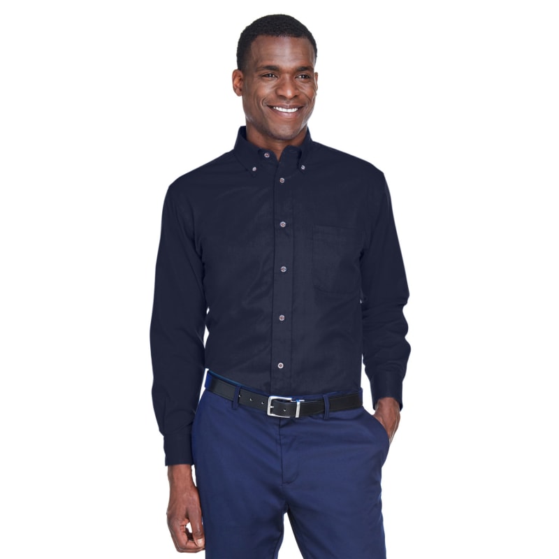 Harriton Men's Tall Easy Blend™ Long-Sleeve Twill Shirt With Stain-Release 22
