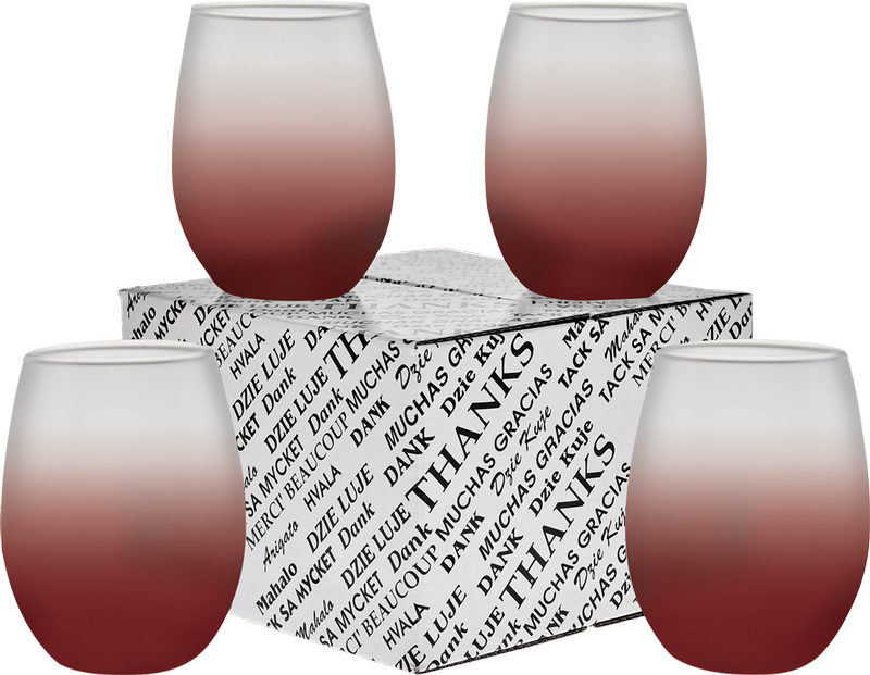 15 oz. Stemless Wine Glass Thank You Set 29