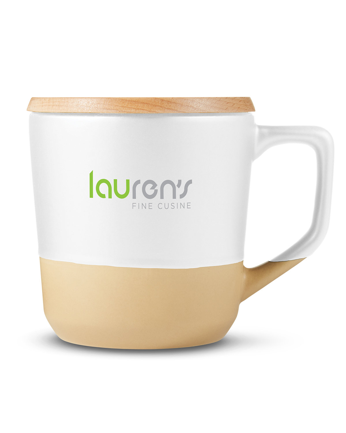 16.5 oz Boston Ceramic Mug With Wood Lid 2