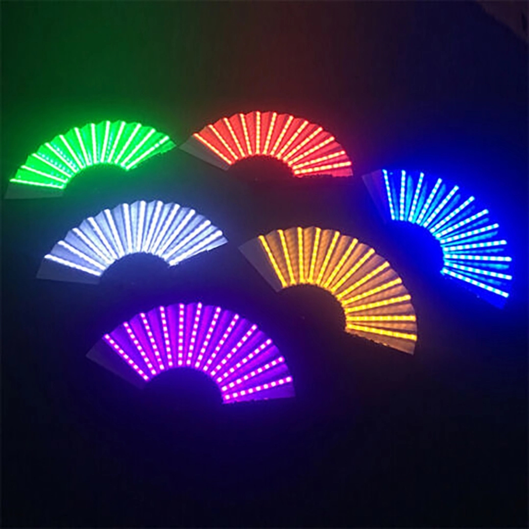 LED Luminous Plastic Frame Crafted Folding Fan 3