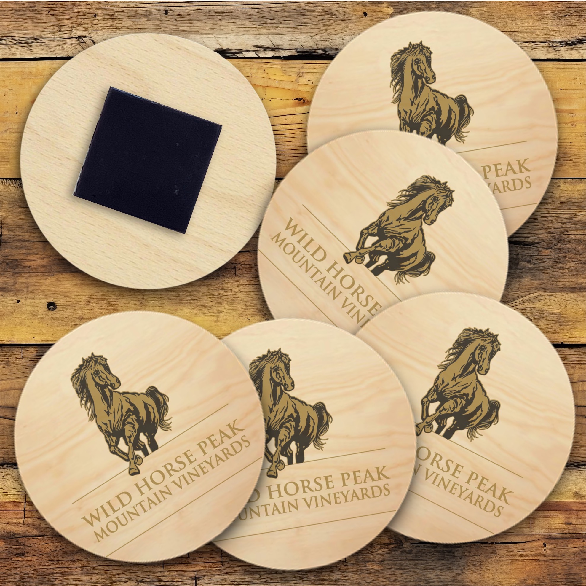 2" Round Wooden Magnet 10