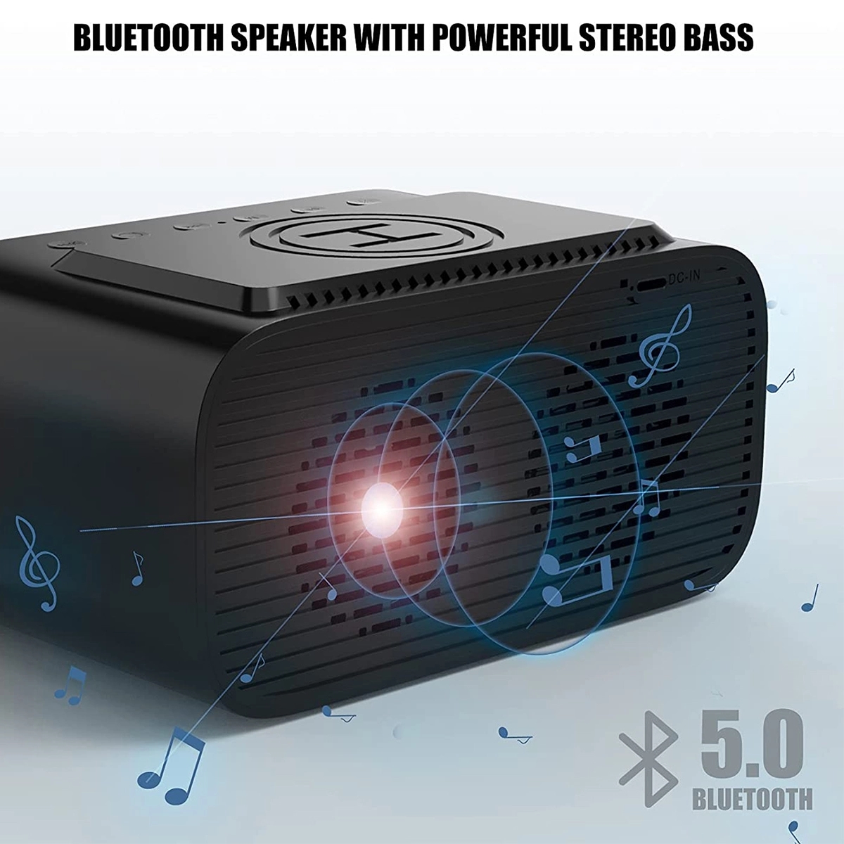 Digital Led Clock Wireless Charger Bluetooth Speaker 3