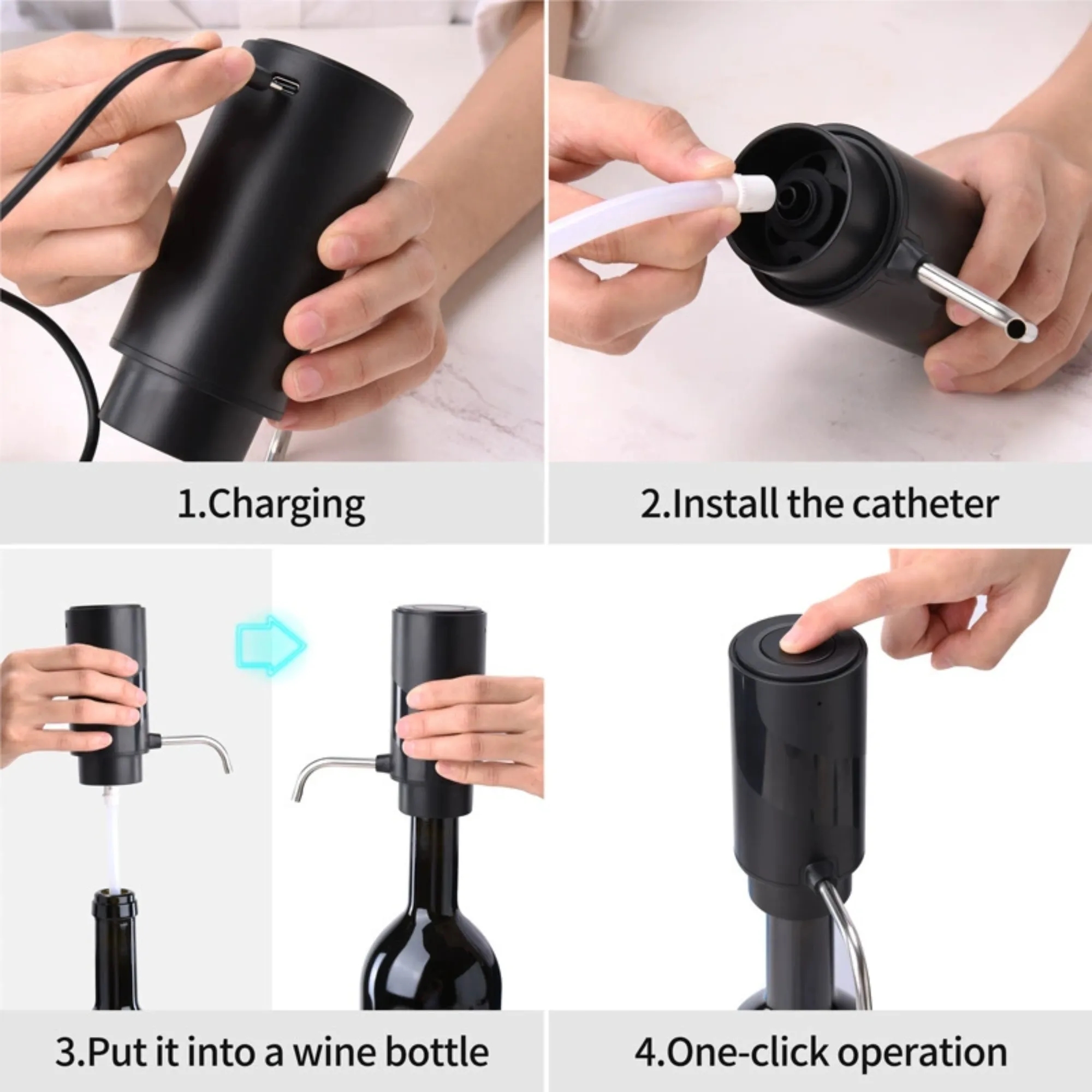 Rechargeable Aerator Electric Wine Decanter 4