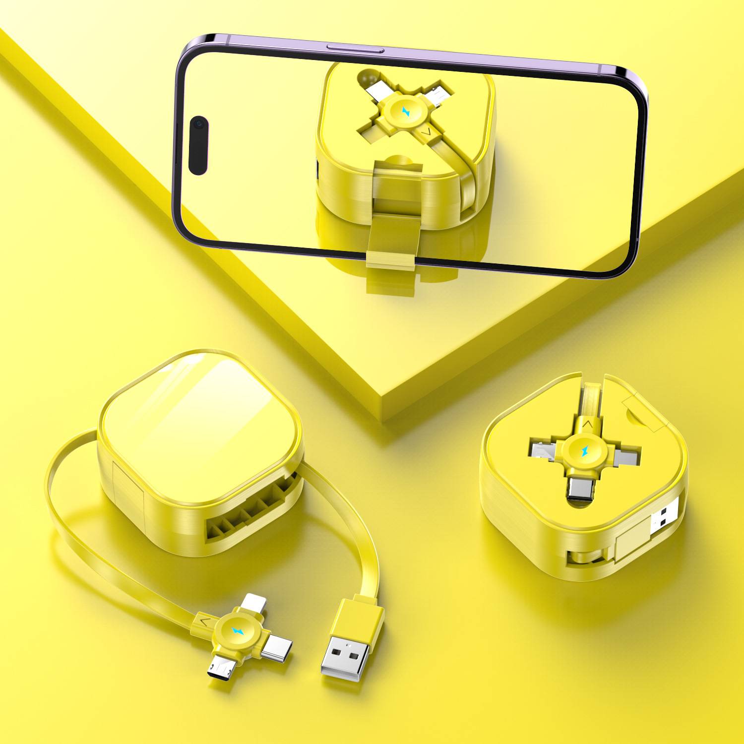 3 in 1 Retractable Charging Cable with Phone Stand 6