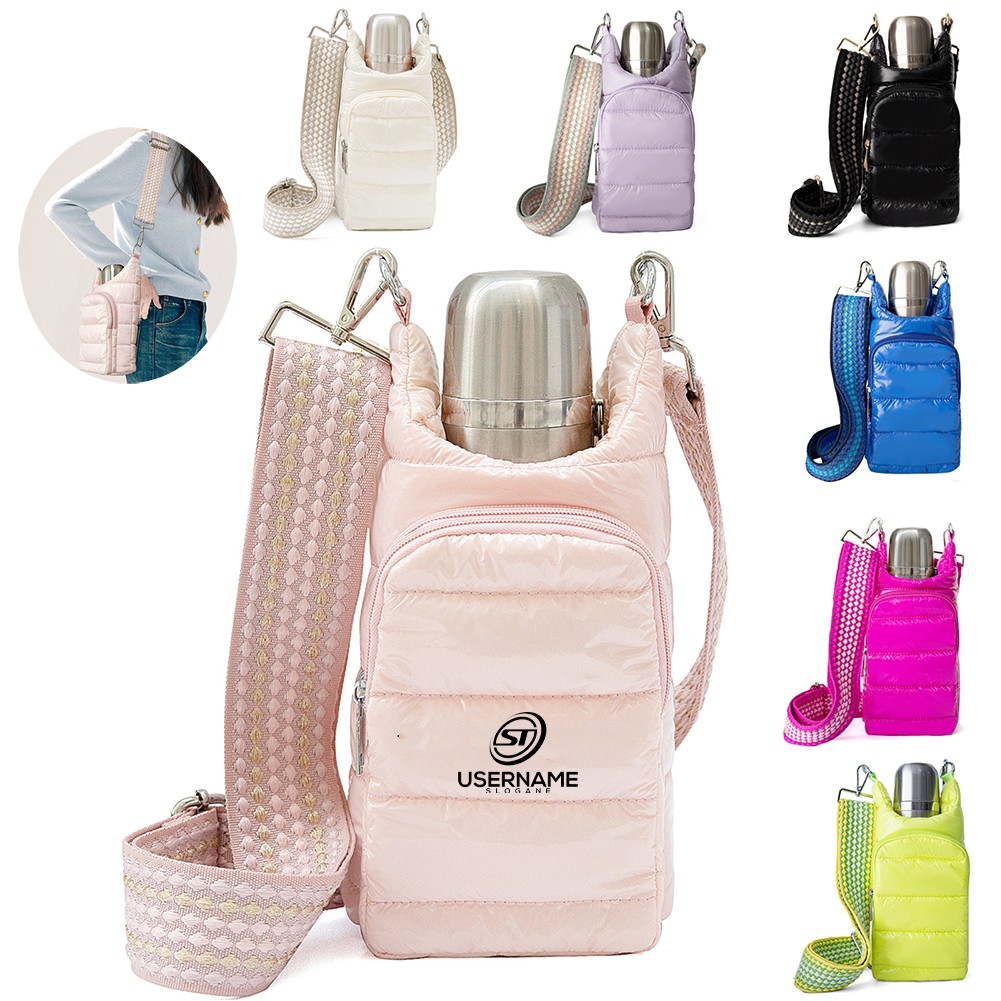 Water Bottle Holder Carrier Shoulder Bag With Strap Water Bottle Puffer Bag 1