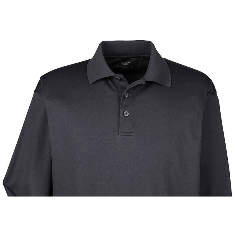 UltraClub Adult Cool & Dry Long-Sleeve Mesh Piqué Polo 11