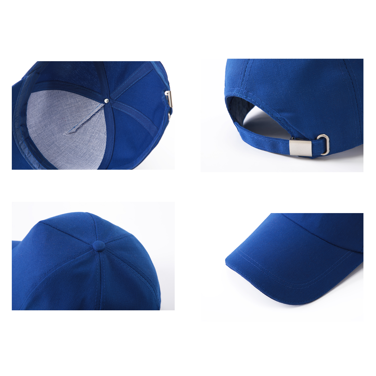 Stock Solid Color Poly Canvas 5 Panel Cap w/Double Buckle Back Fastener 10