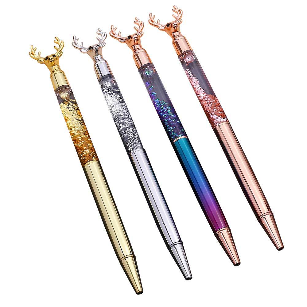 Crystal Dynamic Liquid Ball Pen with Elk Head 6