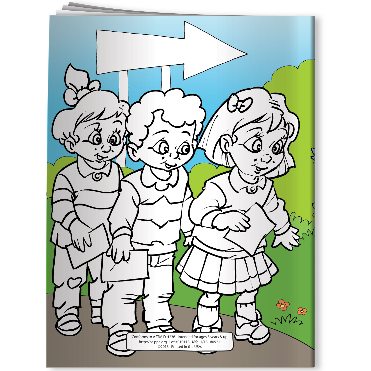 Combo Pack - CB1081 Coloring Book & 4-Pack of Crayons in a Poly Bag 6