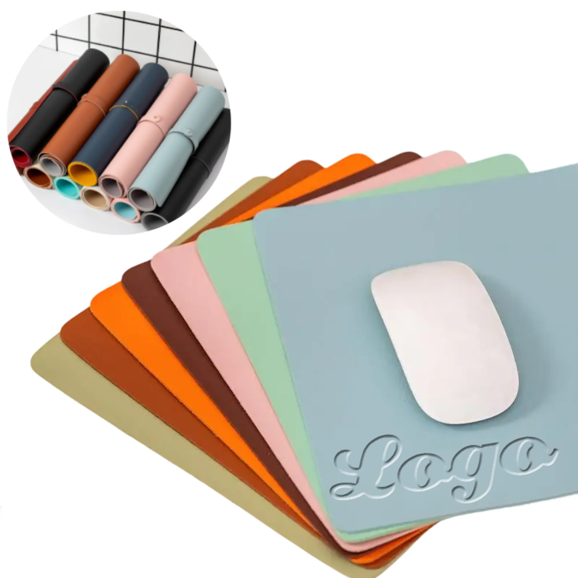 Large Mouse Pad Desk Mat With Cork And Leather