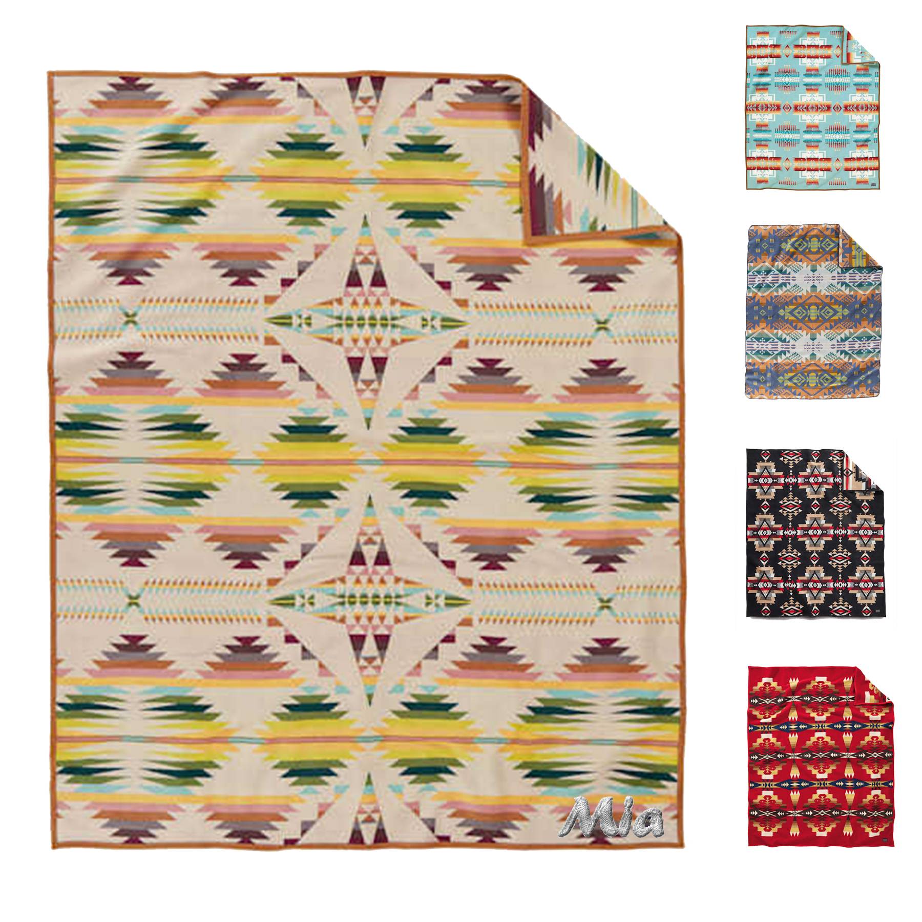51 "x 62" Polyester Geometric Pattern Blanket 1