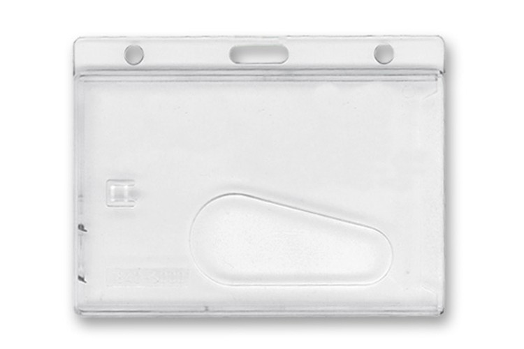 3.65" W x 2.73" H - Horizontal Rigid Frosted Card Holder (Blank) 1