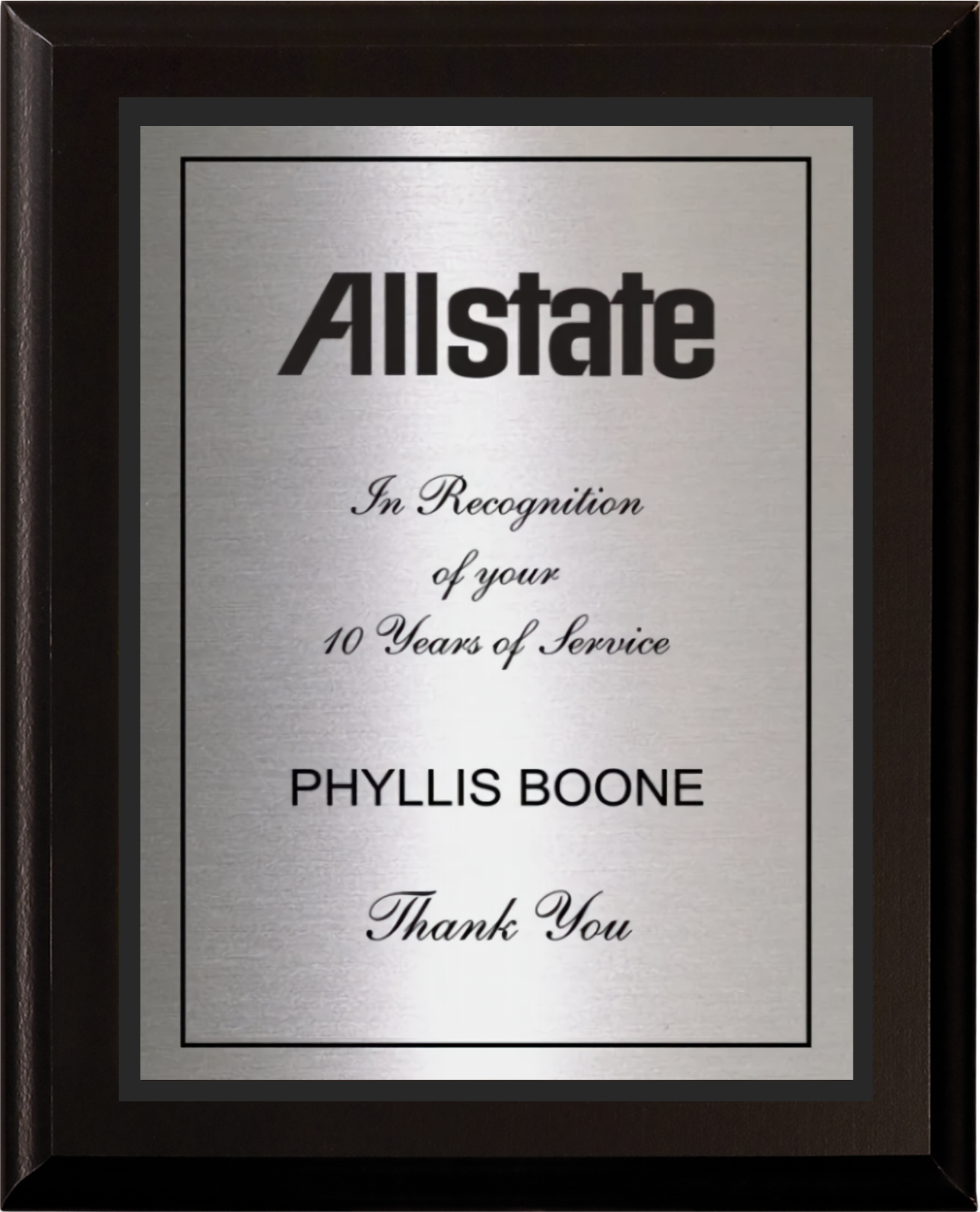 Black Matte Plaque w/ Choice of Double Engraved Plate 16