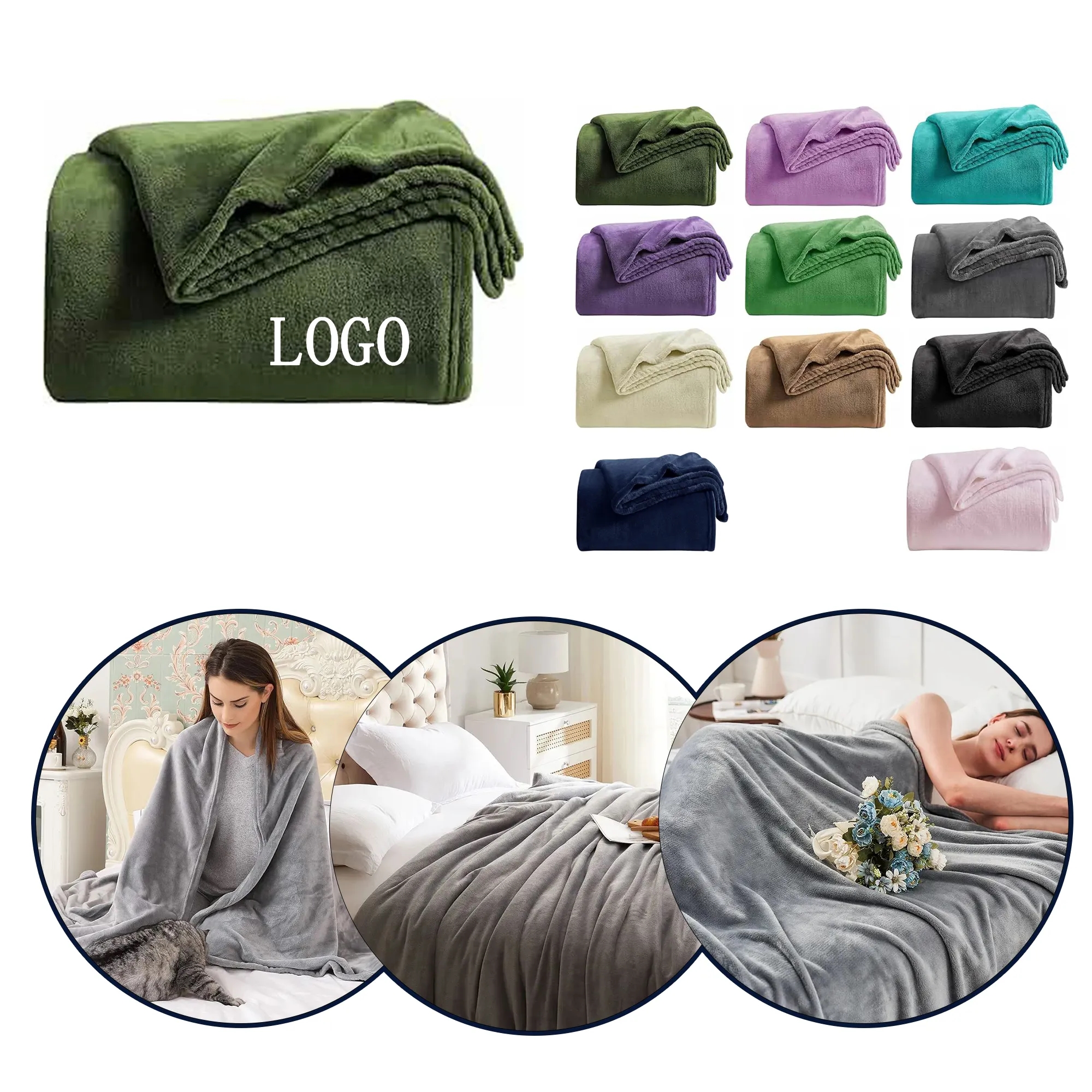 60"L x 40"W Lightweight Microfiber Fleece Throw Blanket 23