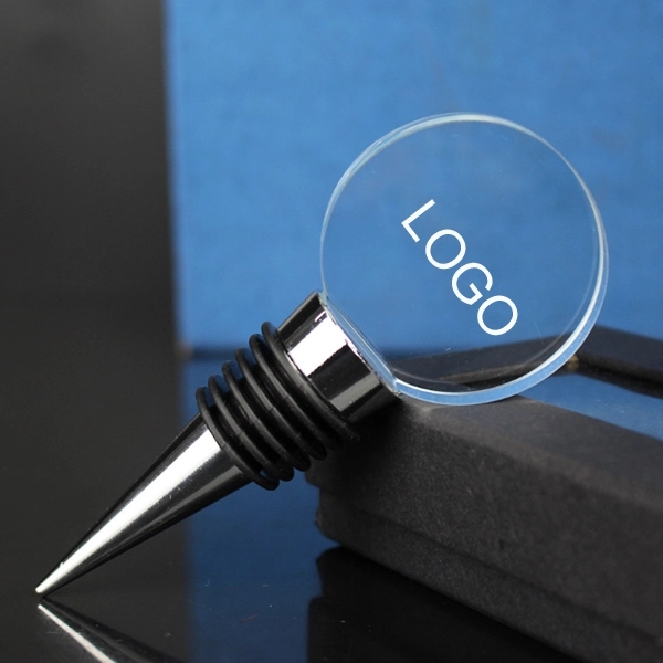 Round Crystal Personalized Wine Stopper 1