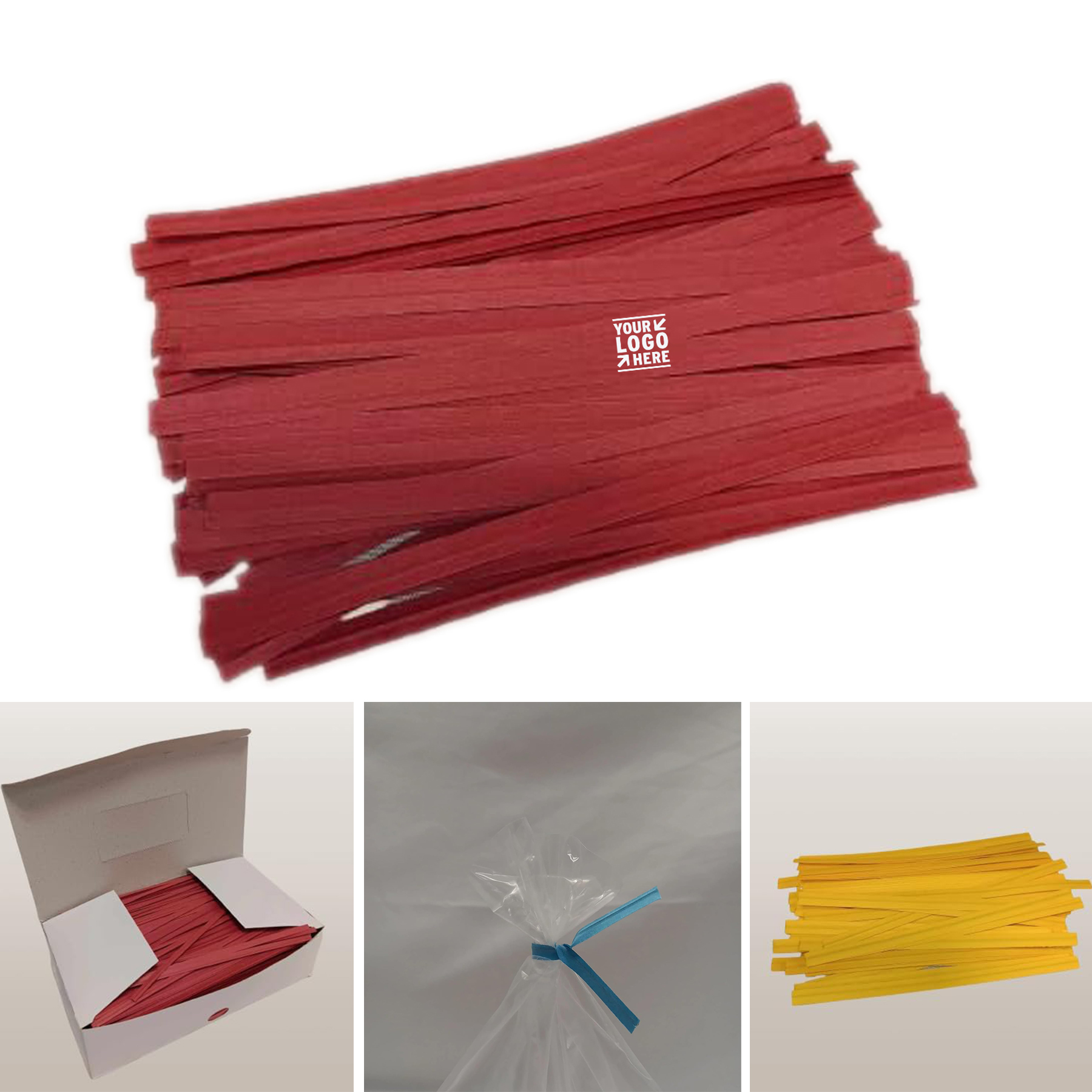 2000pcs 7" Bulk Laminated Paper Twist Ties With Dispenser Box 2
