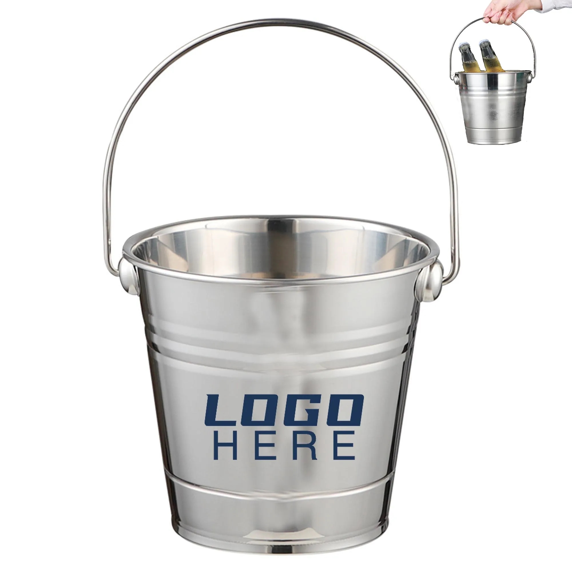 101Oz Stainless Steel Ice Wine Bucket With Handle MOQ10pcs