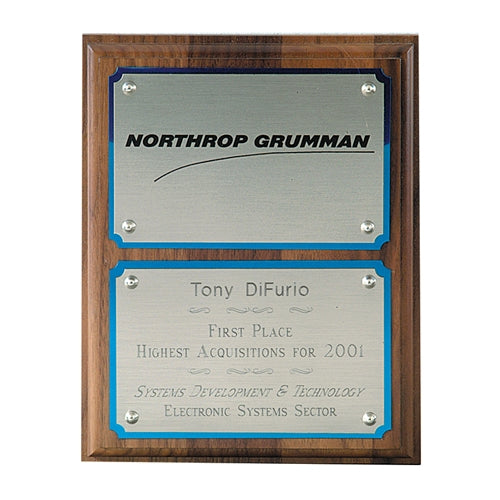 Simulated Walnut Plaque With Dual Plates 1