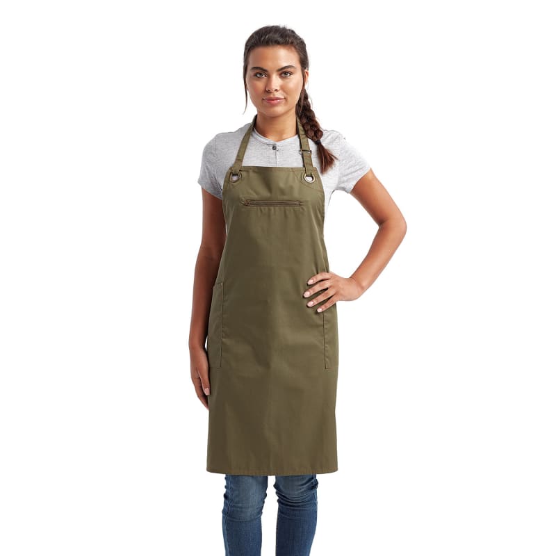 Artisan Collection By Reprime Unisex 'Barley' Contrast Stitch Recycled Bib Apron 18
