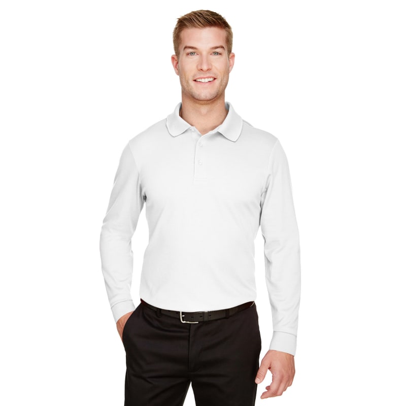 Devon & Jones CrownLux Performance™ Men's Tall Plaited Long Sleeve Polo 2
