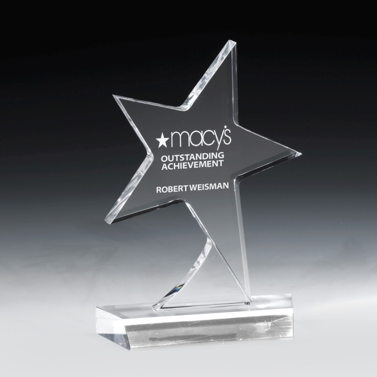 Standing Star Award - Screen Printed - (5" x 7" x ¾")