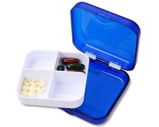 Pill Box with a 4 Compartment Tray 2
