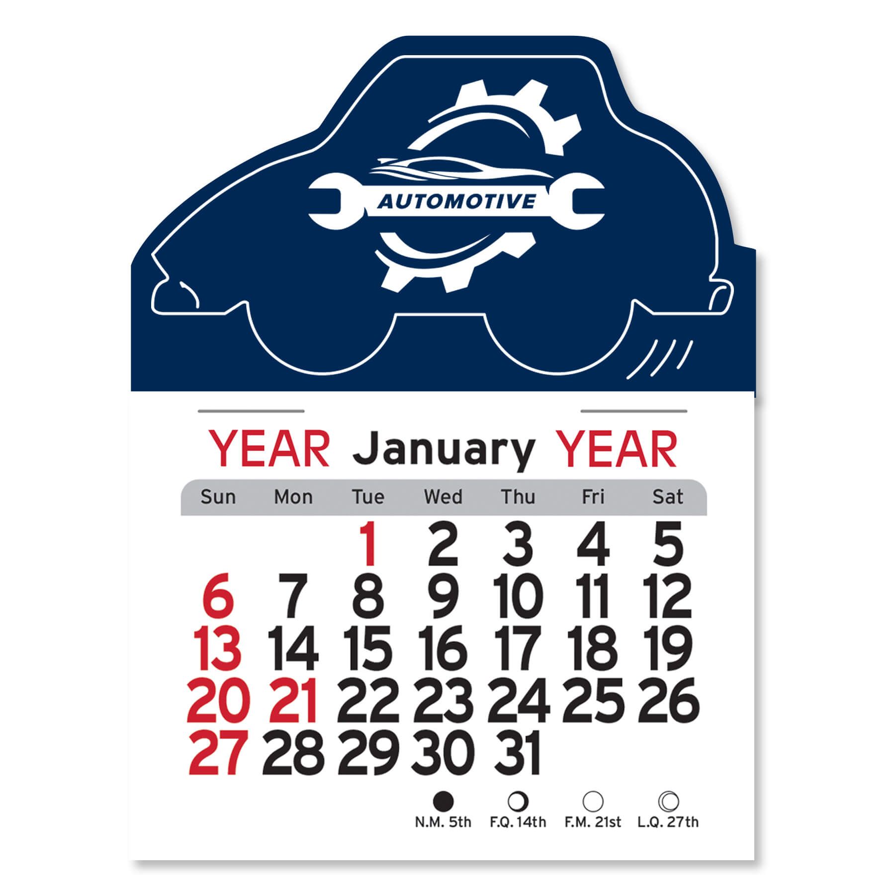 Adhesive Peel-N-Stick® Calendar - Car 3