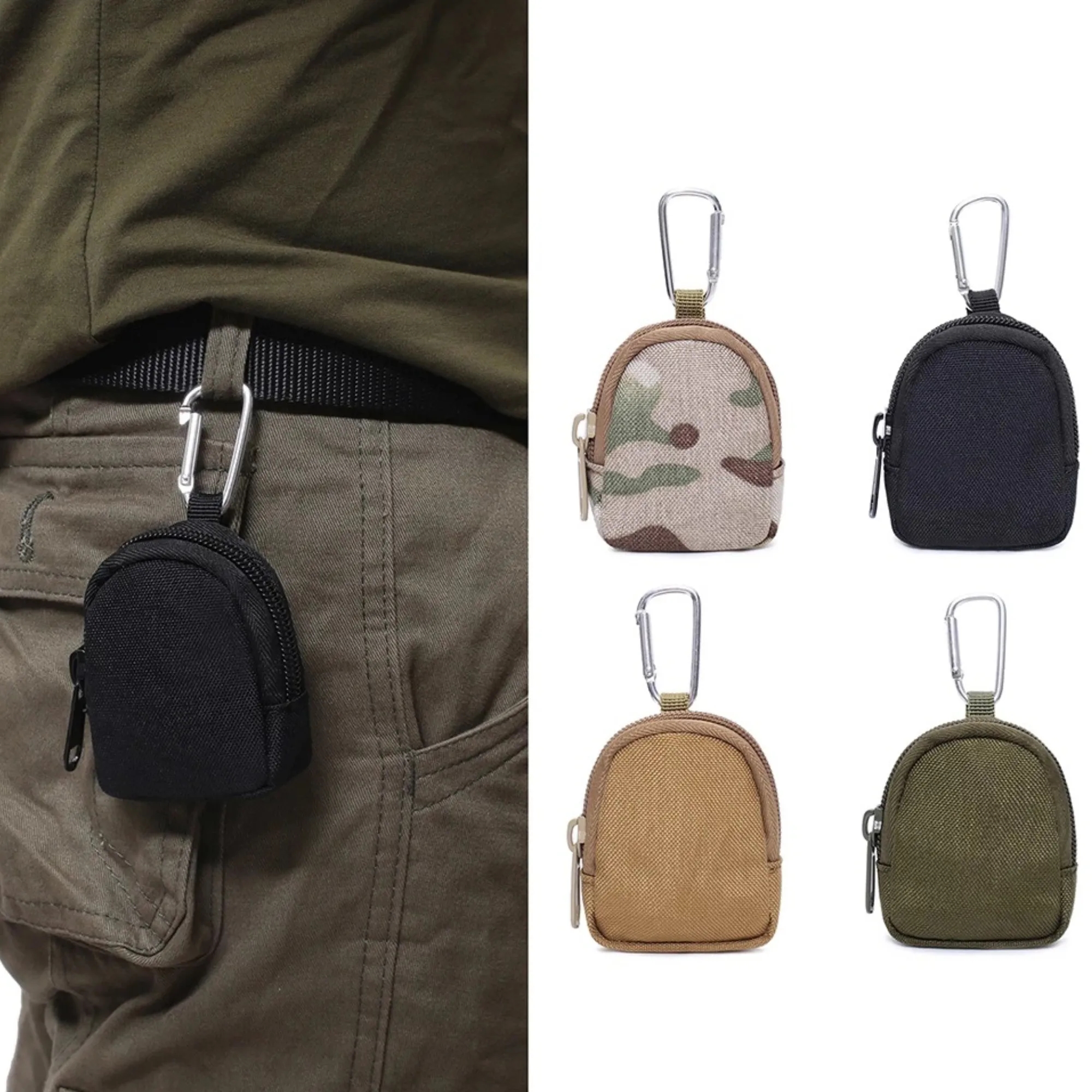 Outdoor Tactical Coin Purse Zipper Pouches With Keychain 6