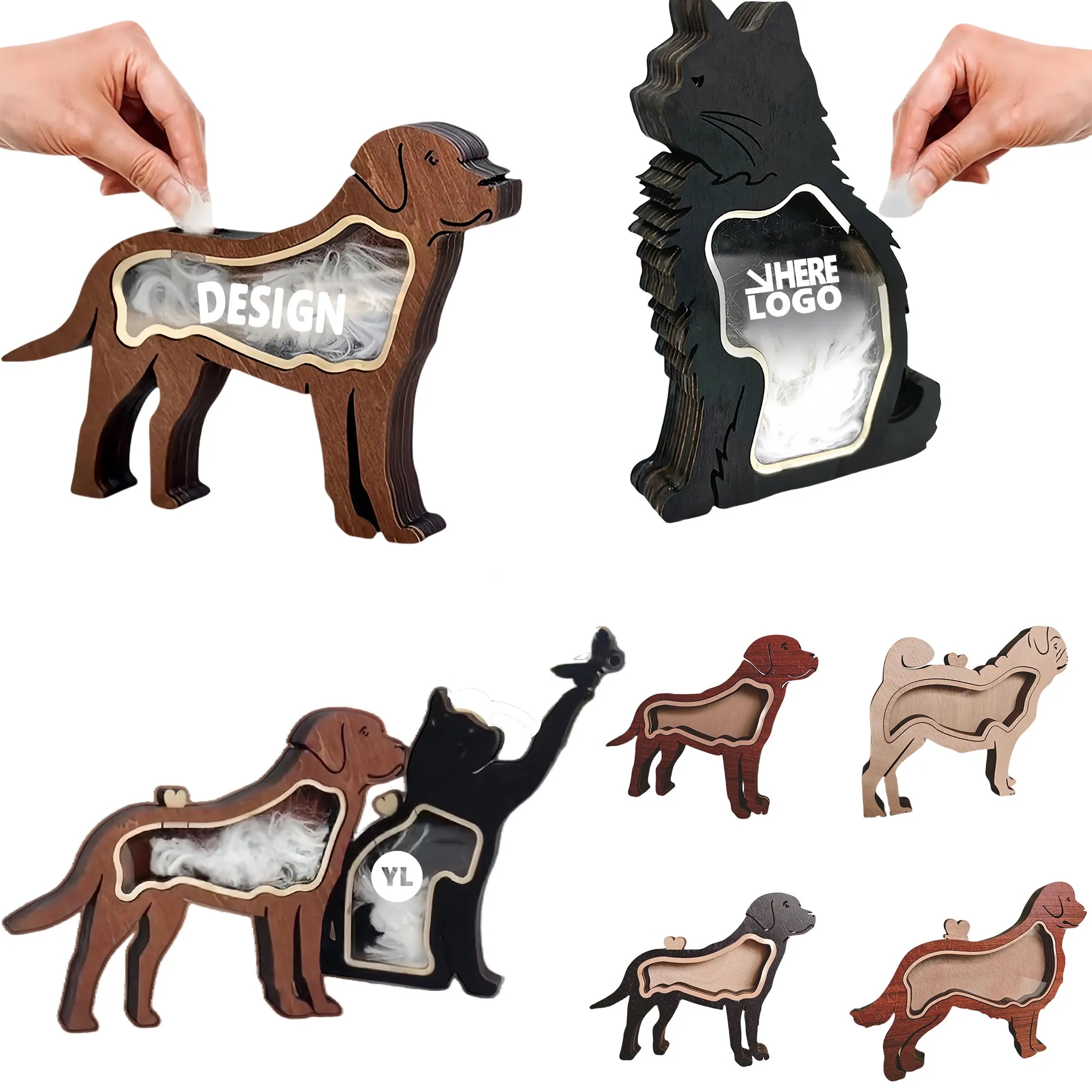 Handcrafted Wooden Pet Hair Memory Box With Display Window