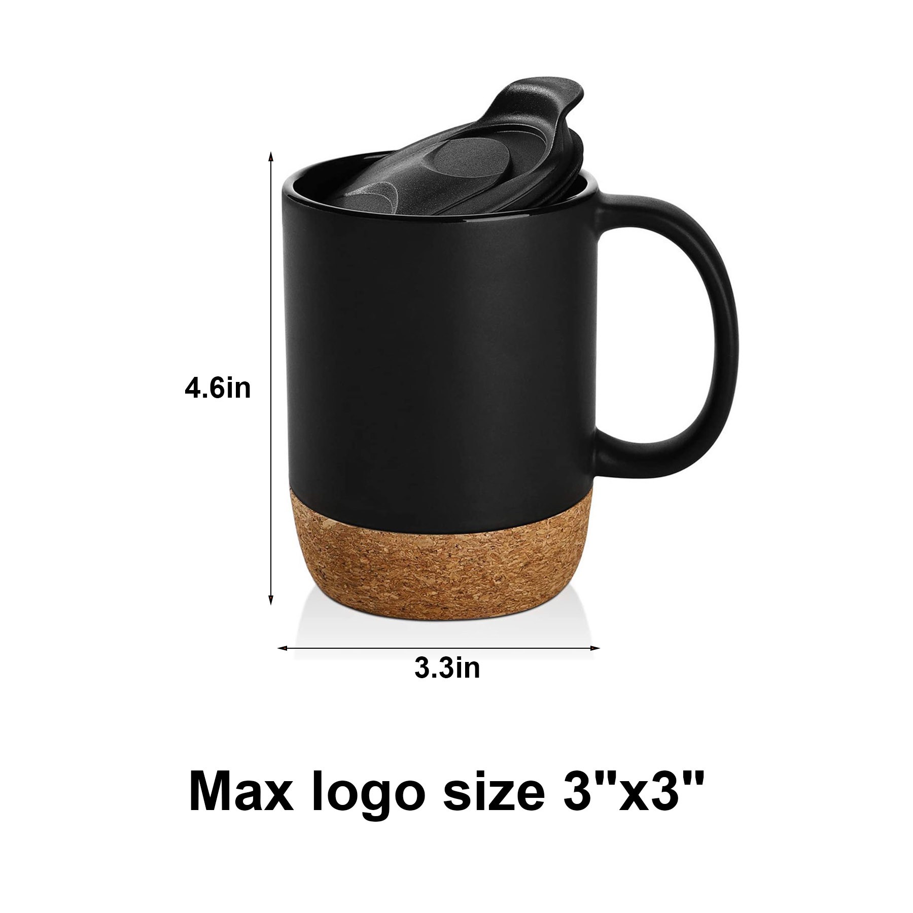 15 oz Ceramic Mug with Insulated Cork 2