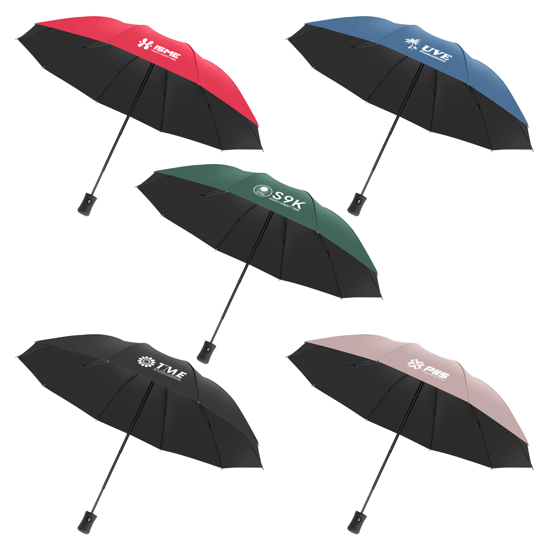 44" Arc Automatic Open Folding Umbrella 8