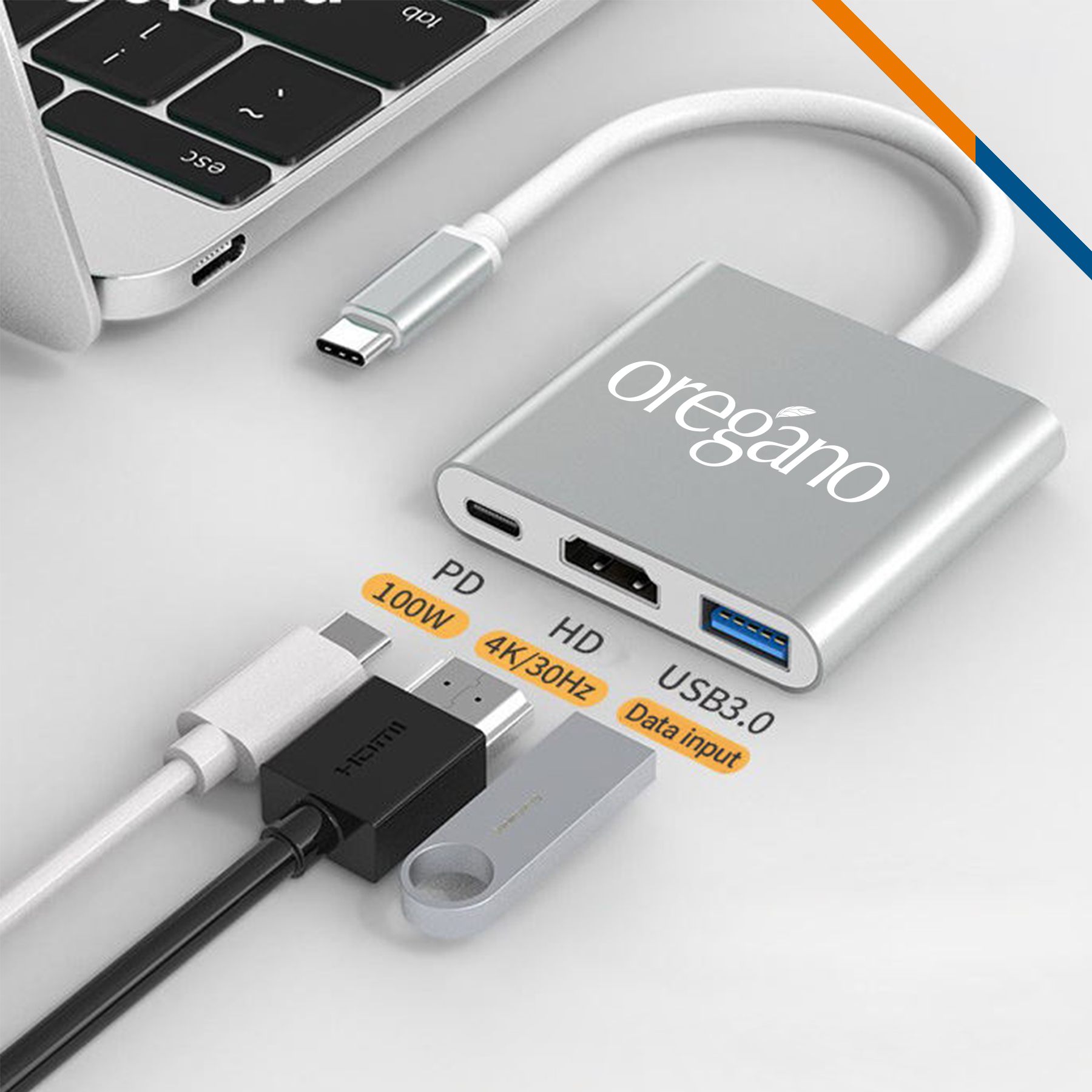 Derto 3in1 USB Hub 4