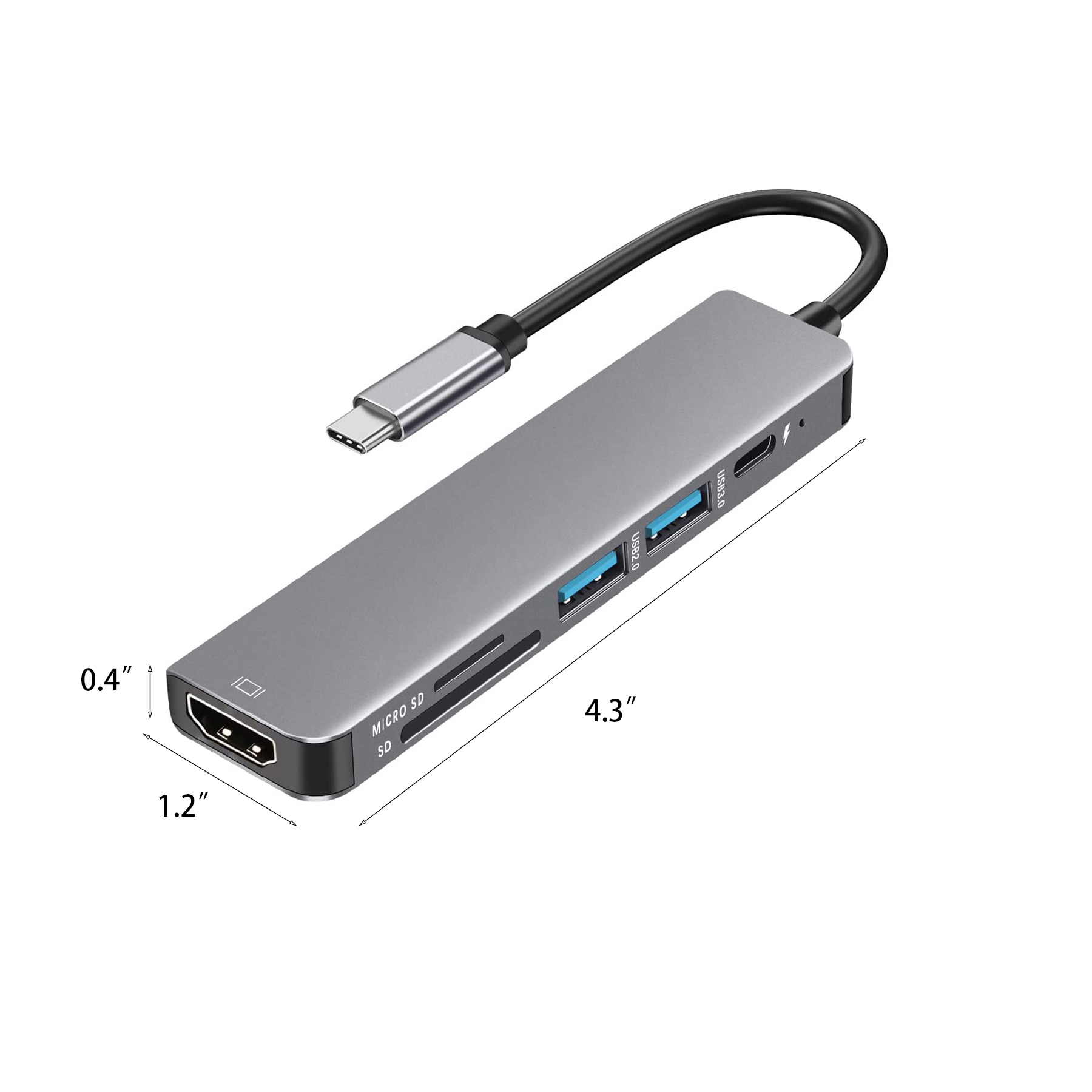 6 in 1 USB C Hub Multiport Adapter 1