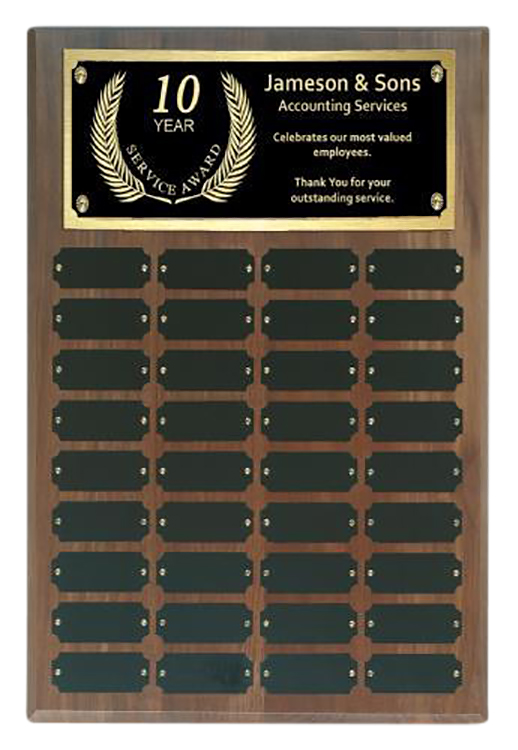 Prestige Walnut Perpetual Plaque 36 Plates 1
