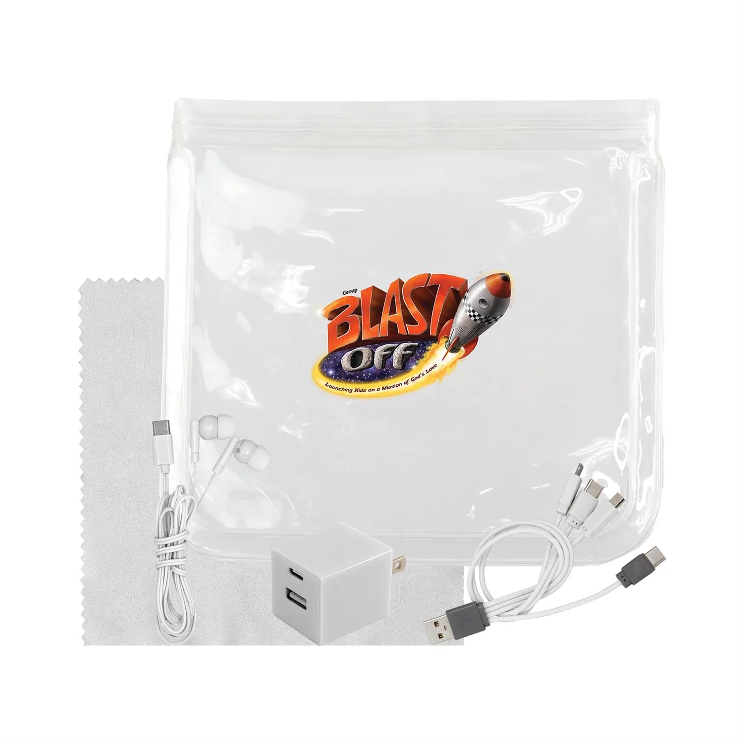 Clear Wall, Cable, Ear Bud & Cloth Set 21
