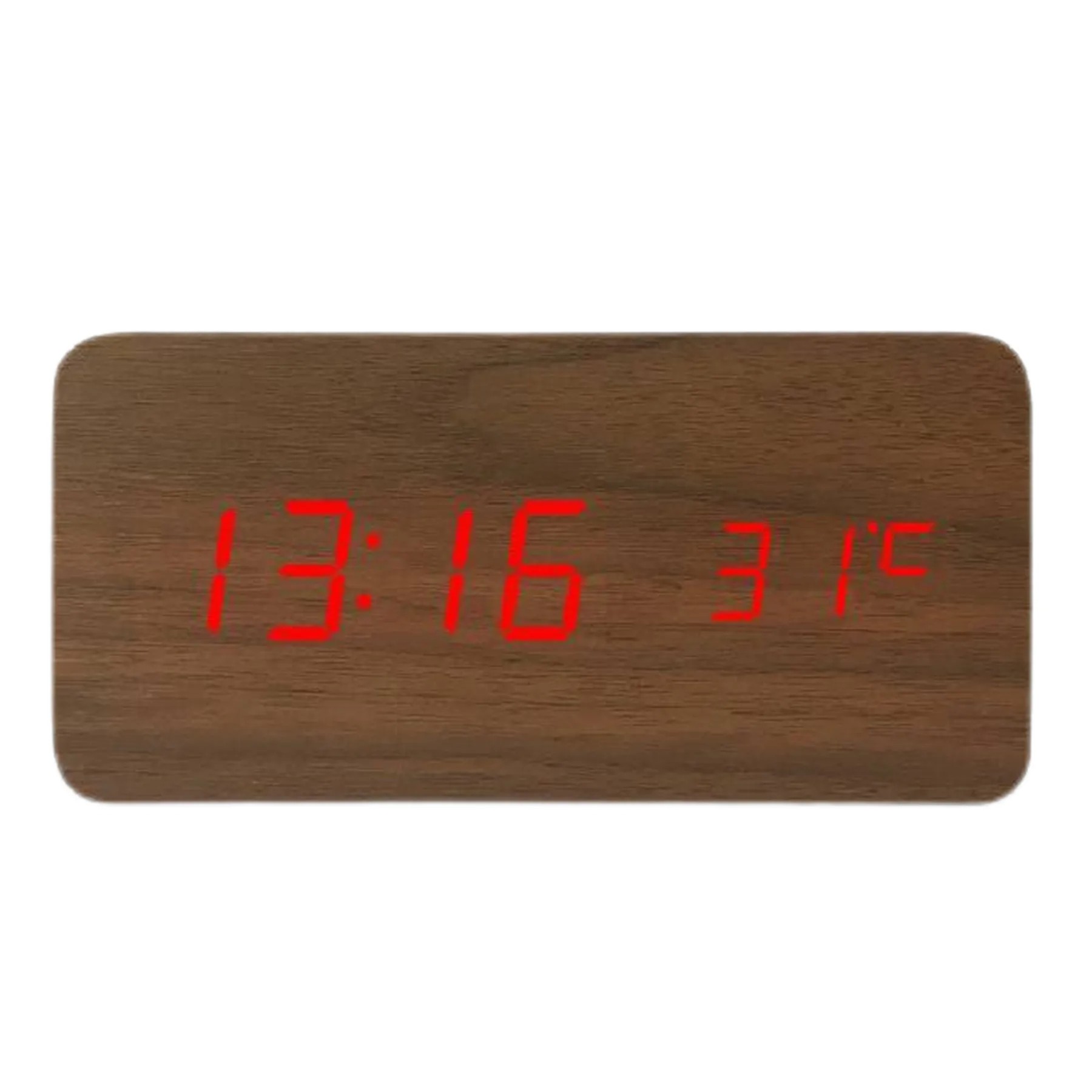 Usb Wooden Led Display Alarm Clock 2